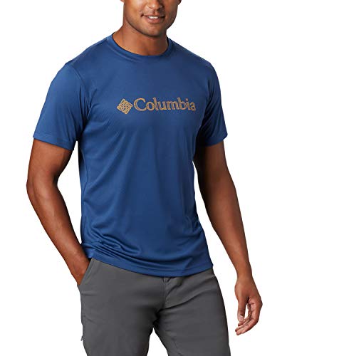 Columbia Zero Rules, Camiseta de manga corta, Hombre, Azul (Carbon CSC Topo Lines), Talla S