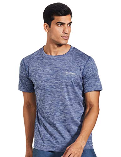 Columbia Zero Rules, Camiseta de manga corta, Hombre, Azul (Carbon Heather), Talla XL