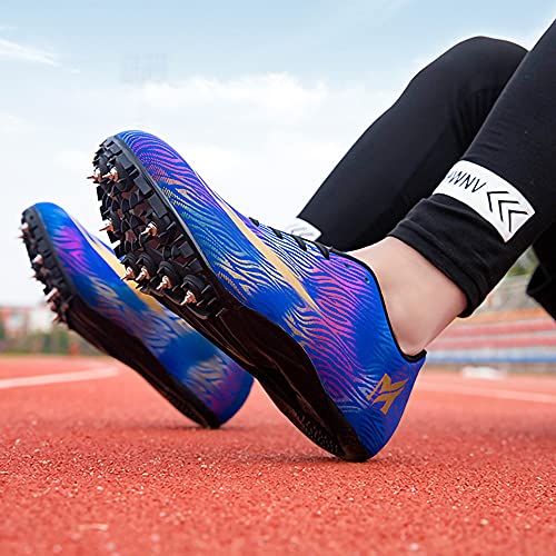 Competición de Atletismo al Aire Libre Zapatillas de Clavos Deportivas Profesionales Zapatos con Clavos Deporte Corriendo Respirable Deportes Zapatos Botas de Spike Hombre Adulto Training