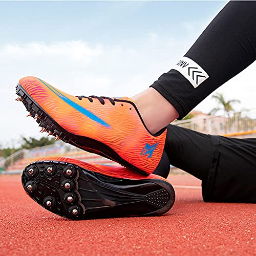 Competición de Atletismo al Aire Libre Zapatillas de Clavos Deportivas Profesionales Zapatos con Clavos Deporte Corriendo Respirable Deportes Zapatos Botas de Spike Hombre Adulto Training