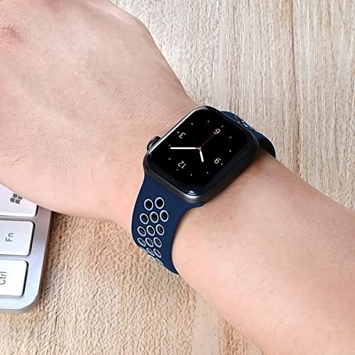 Correa Compatible con Apple Watch Serie 7 45 mm Serie 6 Serie 5 Serie 4 44 mm Serie 3 Serie 2 Serie 1 42 mm, Correa de Silicona Nike Sport