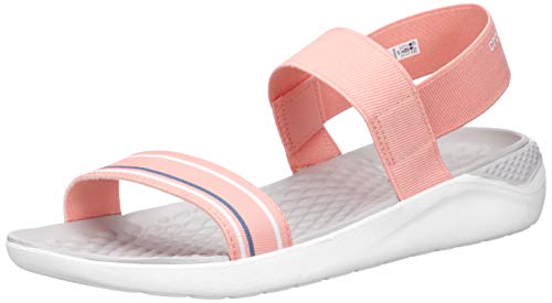 Crocs Literide Sandal 205106-6kp, Sandalias con Punta Abierta Mujer, Rosa (Melon/White 6kp), 38/39 EU