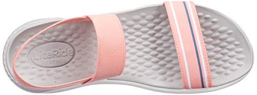 Crocs Literide Sandal 205106-6kp, Sandalias con Punta Abierta Mujer, Rosa (Melon/White 6kp), 38/39 EU