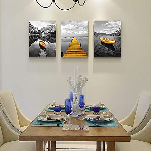 Cuadro de lienzo de paisaje de 3 piezas para comedor, oficina, paisaje natural, pintura, decoración de pared para dormitorio, sala de estar, cocina, primer regalo de inauguración para la casa nueva