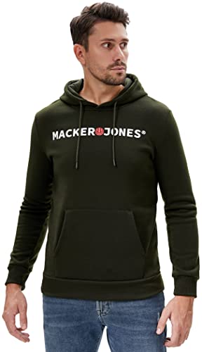 DAFENP Sudaderas Hombres con Capucha Forrado Caliente Sudadera Deportivo Invierno Hoodie Manga Larga Cordón con Bolsillo WY71055M-ArmyGreen-XL