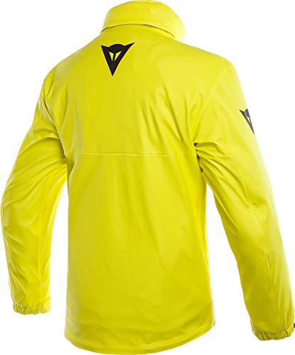 Dainese Storm Lady Jacket Chaqueta Impermeable Antilluvia Moto Mujer, Plegable, con Insertos Reflectantes, Amarillo Fluo, L