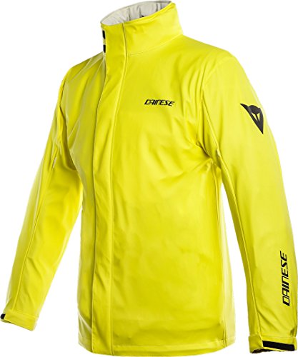 Dainese Storm Lady Jacket Chaqueta Impermeable Antilluvia Moto Mujer, Plegable, con Insertos Reflectantes, Amarillo Fluo, L