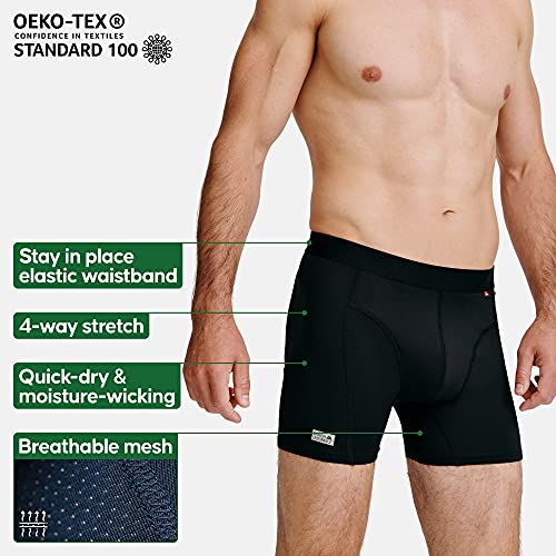 DANISH ENDURANCE Calzoncillos Bóxer de Deporte Pack de 3 (Negro, Medium)