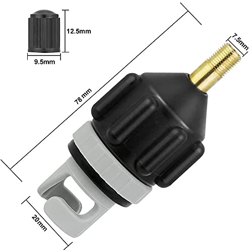 DECARETA Adaptador de Válvula para Canoa, Bomba de Aire,Adaptador de válvula de Aire multifunción Inflable válvula Adaptador Accesorios Bomba de Aire convertidor para válvulas Kayak Inflable Barco