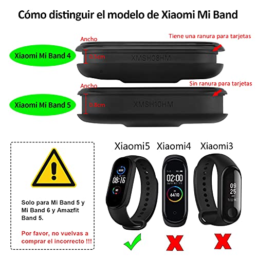 DEOU 2 Pack Correas Compatible con Xiaomi Mi Band 5 / Xiaomi Mi Band 6 / Amazfit Band 5,Coloridos Suave Silicona Pulseras de Repuesto para Mi Band 6 & Mi Band 5 & Amazfit Band 5 (2 Pack B)