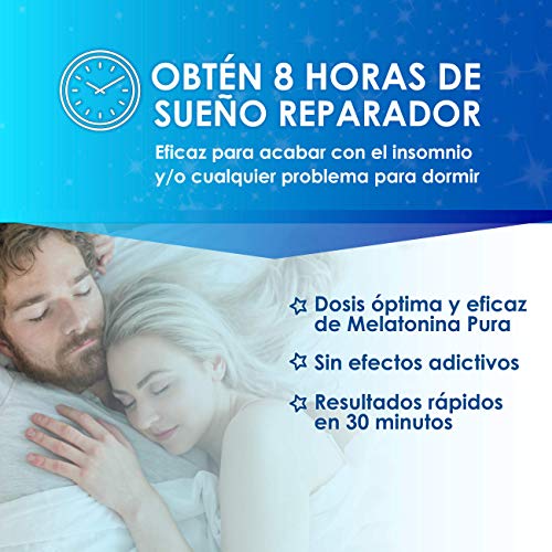 DUERME BIEN – Melatonina Pura 100% Asimilada de Absorción Sublingual + Vitamina B6 | Para un Descanso Profundo y Reparador | Dormirás Como Nunca Antes | Melatonina de Rápida Actuación | 60 UND.