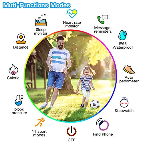 Dwfit Pulsera Actividad Inteligente Reloj Inteligente para Niños Niñas, Impermeable IP68 Deportivo Smartwatch con Podómetro Pulsómetros Monitor de Sueño Contador de Caloría