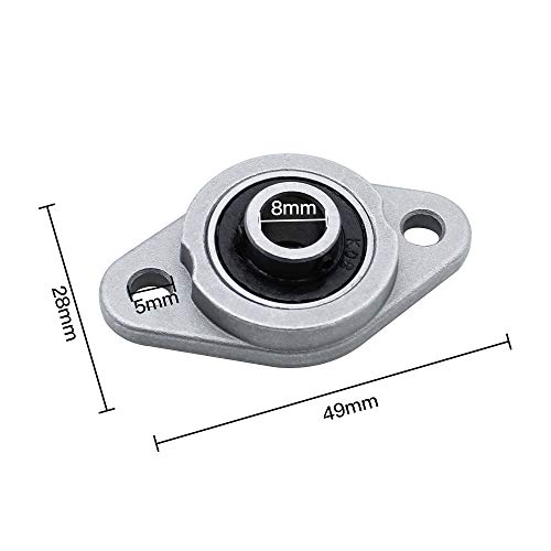 DXLing 6 Piezas KFL08 Rodamiento Autoalineable Cojinete de Brida de Aleación de Zinc Cojinete de Inserción de Bloque de Almohada de 8 mm Bore Inner Ball Montado para Maquinaria de transporte