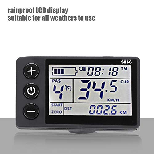 Eatbuy Controlador de Motor - 24V-48V Panel de Pantalla LCD Impermeable Kit de Controlador sin escobillas para Scooter de Bicicleta eléctrica(36V/48V 350W)