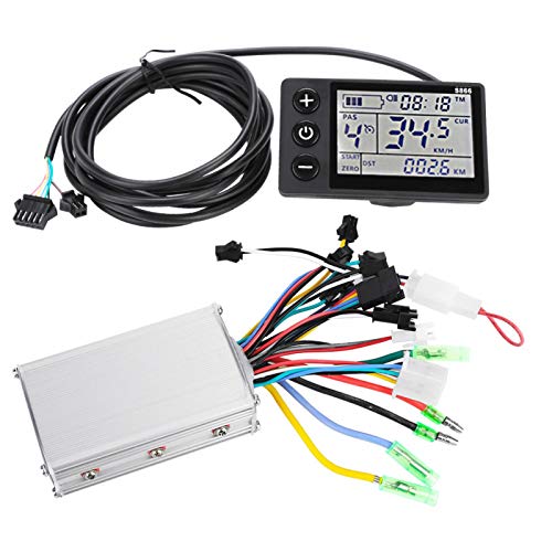 Eatbuy Controlador de Motor - 24V-48V Panel de Pantalla LCD Impermeable Kit de Controlador sin escobillas para Scooter de Bicicleta eléctrica(36V/48V 350W)