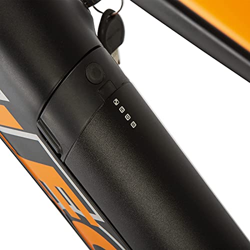 Fafrees Bicicleta de Asistencia Eléctrica de 27,5 Pulgadas, Bicicleta de Montaña para Ciudad con Motor de 250 W 36 V 10 Ah, Horquilla de Suspensión de Bloqueo Frontal (Naranja)