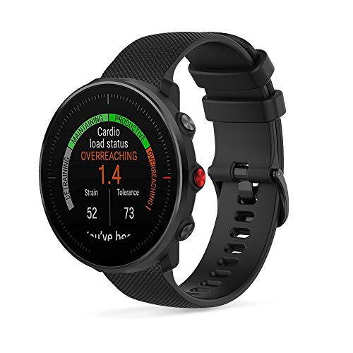 Ficocean Correa de Reloj Compatible con Polar Vantage M /Polar Grit X, Universal 22mm Correa de Silicona Pulsera de Repuesto Banda de Deportes Fitness (Negro)