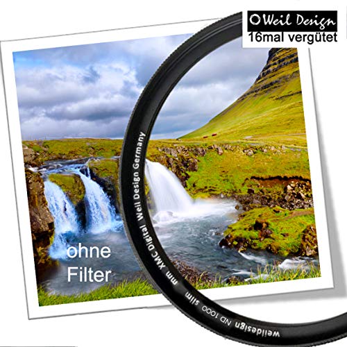 Filtro gris ND 1000 Slim XMC Digital Weil Design Germany * 10 niveles de diafragma * rosca frontal * 16 compartimentos XMC * Incluye caja de filtro (filtro gris ND 82 mm)