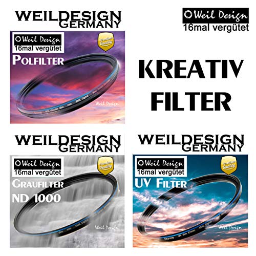 Filtro gris ND 1000 Slim XMC Digital Weil Design Germany * 10 niveles de diafragma * rosca frontal * 16 compartimentos XMC * Incluye caja de filtro (filtro gris ND 82 mm)