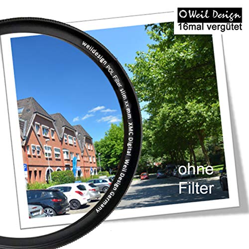 Filtro polarizador circular Slim XMC Digital Weil Design Germany SYOOP de 77 mm, colores más fuertes, con rosca frontal, 16 compartimentos XMC, incluye caja de filtro, circular (filtro POLO de 77 mm)