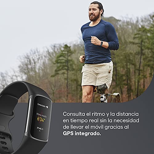 Fitbit Charge 5 Pulsera de actividad con 6 meses de servicio Premium incluidos, hasta 7 días de batería y función, Nivel de recuperación diario