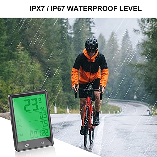 FORMIZON Computadora de Bicicleta, Velocímetro Bici con 22 Funciones 2.8in Pantalla LCD, Velocímetro inalámbrico Ciclocomputador Impermeable, Cuentakilómetros para Alle Bicicleta