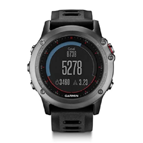 Garmin Fenix 3 HR - Reloj Multideporte con GPS y sensores ABC, con pulsómetro en la muñeca, Color Plata/Correa Negra, Talla única (Reacondicionado)