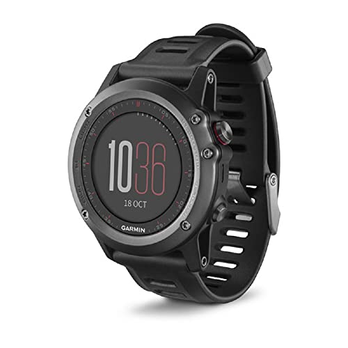 Garmin Fenix 3 HR - Reloj Multideporte con GPS y sensores ABC, con pulsómetro en la muñeca, Color Plata/Correa Negra, Talla única (Reacondicionado)