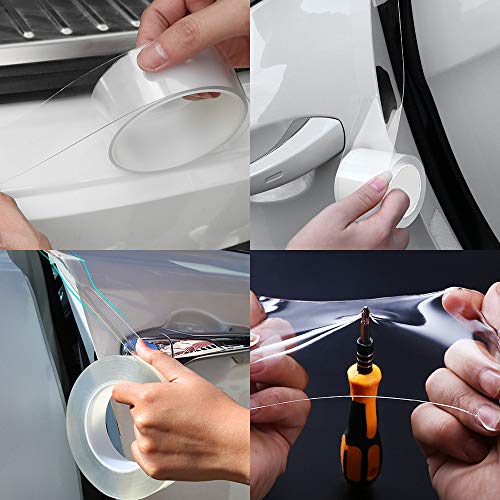 Geoyien Película protectora de coche transparente, película de protección contra arañazos de coche Película protectora de pintura autoadhesiva Película protectora de protección de bordes, 5 cm x 10 m