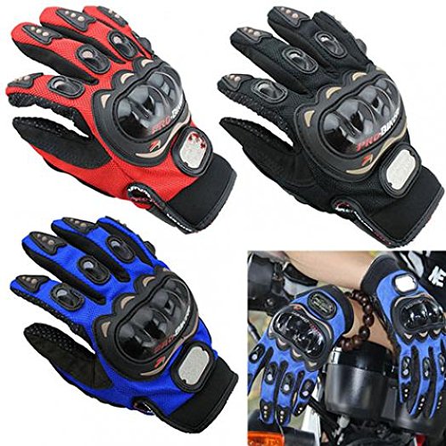 geshiglobal Motocross Racing Pro-Biker - Guantes de Dedo Completo para Motocicleta (Talla M/L/XL), Azul, Large