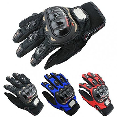 geshiglobal Motocross Racing Pro-Biker - Guantes de Dedo Completo para Motocicleta (Talla M/L/XL), Azul, Large