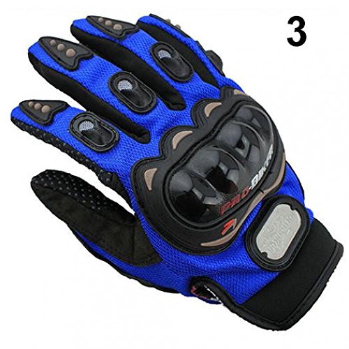 geshiglobal Motocross Racing Pro-Biker - Guantes de Dedo Completo para Motocicleta (Talla M/L/XL), Azul, Large