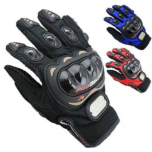 geshiglobal Motocross Racing Pro-Biker - Guantes de Dedo Completo para Motocicleta (Talla M/L/XL), Azul, Large