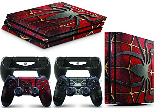 giZmoZ n gadgetZ Skin Adhesivo de Vinilo de Spiderman de GNG para la Consola PS4 Pro + Set de 2 Skins para los Controladores