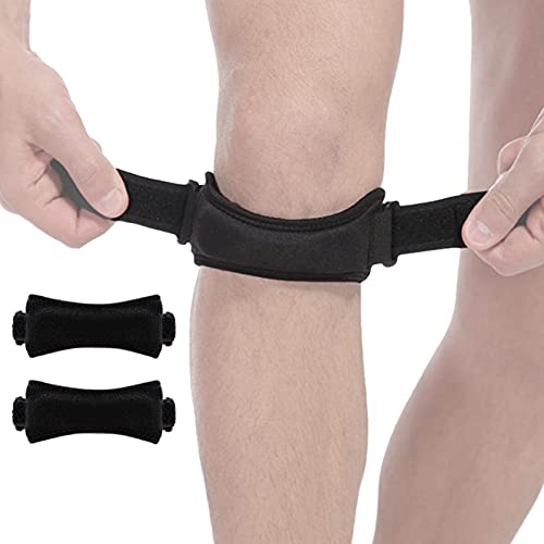 Goosom 2 x Cinta Rotuliana, Rodillera Adjustable, Rodilla Protector con Correa, Estabilizador de Articulación, Banda de Soporte para Rótula Correr, Running, Voleibol, Béisbol K44B