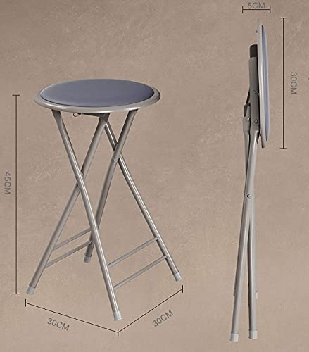 GREATOOL -Taburete Plegable de Aluminio con Asiento Acolchado, Pack 4 Unidades para Cocina, Comedor, Salón, Dormitorio,45x30x30cm (4 Unidades, Antracita)