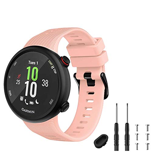 GVFM - Correa compatible con Garmin Forerunner 45s, pulsera deportiva de silicona de repuesto, rosa