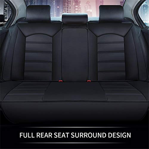 Handao-US Cubiertas de Cuero Asiento de Coche,para Citroen -XR C4 Aircross C6 DS5 DS6 DS7 Negro Cuero de PU Impermeable Cómoda Cubiertas de Asiento