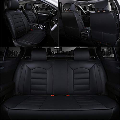 Handao-US Cubiertas de Cuero Asiento de Coche,para Citroen -XR C4 Aircross C6 DS5 DS6 DS7 Negro Cuero de PU Impermeable Cómoda Cubiertas de Asiento