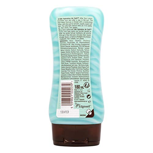 Hawaiian Tropic AfterSun Air Soft - Loción Hidratante Ultra Ligera para Después de la Exposición al Sol , Fragancia Coco y Papaya , Verde, 180 ml