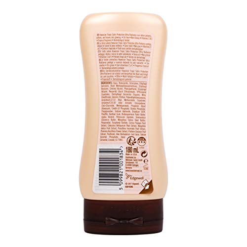 Hawaiian Tropic Satin Protection Ultra Radiance - Loción Solar de Protección Alta, índice SPF 30, protege y suaviza la piel, fragancia Frutas Tropicales, 180 ml