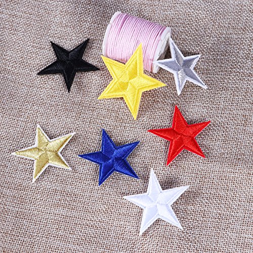 HEALLILY Parches termoadhesivos con forma de estrella, para manualidades, camiseta vaquera, ropa, bolsos, 10 unidades