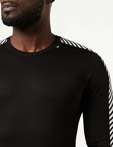 Helly Hansen - Camiseta deportiva para Hombre (Manga Larga), Diseño A Rayas, Negra, M