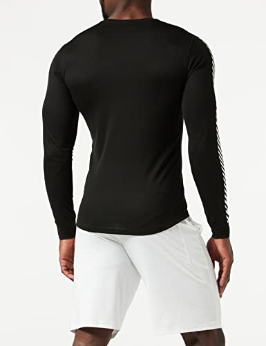 Helly Hansen - Camiseta deportiva para Hombre (Manga Larga), Diseño A Rayas, Negra, M