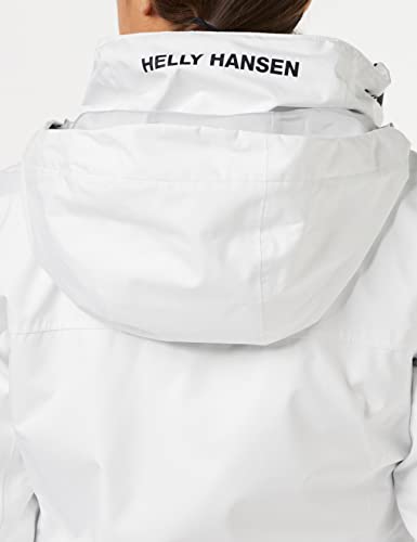 Helly Hansen W Crew Hooded Midlayer Chaqueta Impermeable, Cortavientos y Transpirable, con Capucha, Mujer, Blanco, L