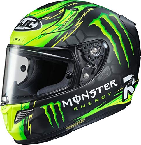 HJC R-pha-11 Helmet, Hombre, Negro/Verde, Small