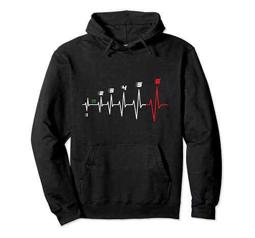 Hombre Motocicleta Moto Racing Heartbeat Sudadera con Capucha