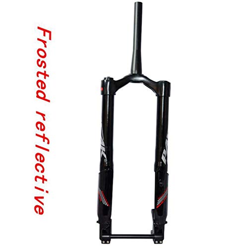 Horquilla de suspensión para bicicleta de nieve Amortiguador de aire de 26 pulgadas Horquilla invertida para bicicleta MTB Tubo cónico Carrera de 1-1/2 "Eje pasante de 160 mm Horquilla de suspensió