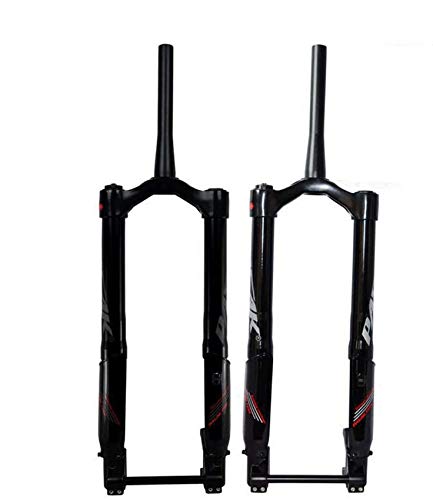 Horquilla de suspensión para bicicleta de nieve Amortiguador de aire de 26 pulgadas Horquilla invertida para bicicleta MTB Tubo cónico Carrera de 1-1/2 "Eje pasante de 160 mm Horquilla de suspensió