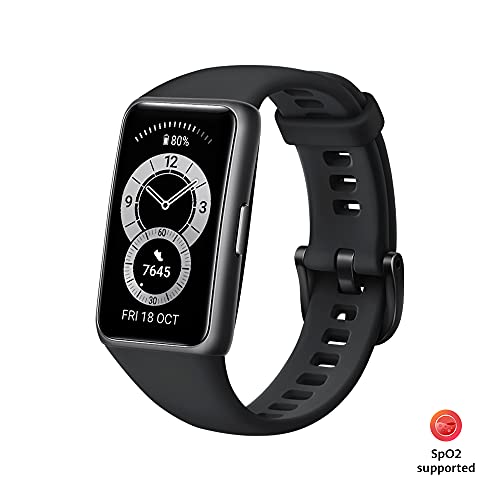 Huawei Band 6 - Pulsera de actividad con monitorización de Oxígeno en sangre (SpO2) 24horas, Pantalla FullView de 1.47 pulgadas, Batería para dos semanas, Análisis de frecuencia cardiaca